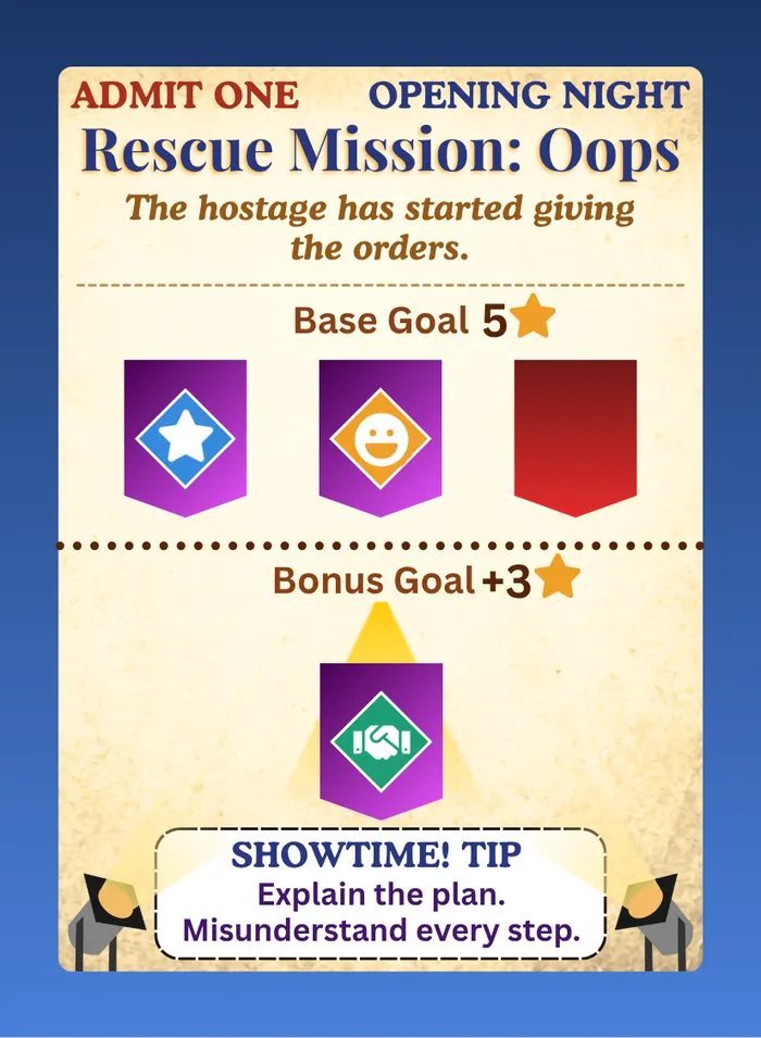 Pull the Strings card: Rescue Mission: Oops, an Opening Night plot.